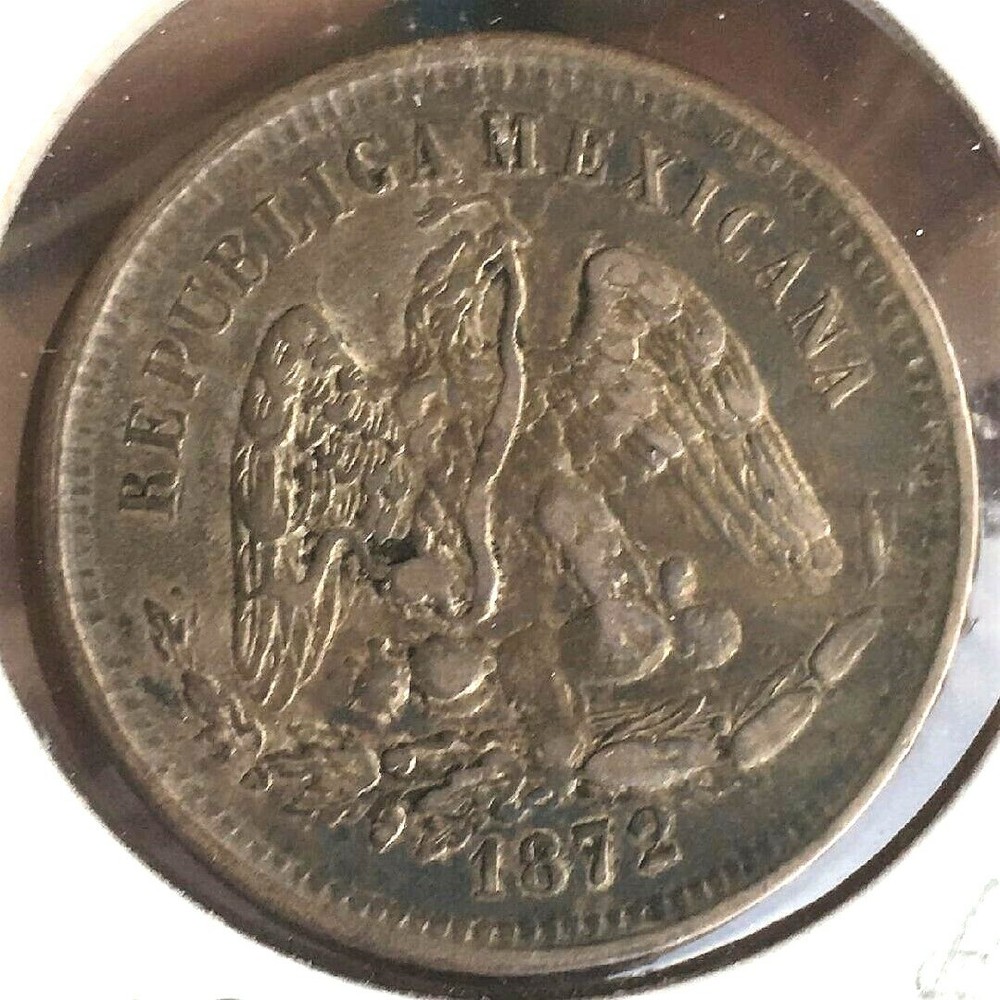 MEXICO 1872 25 cent SILVER COIN