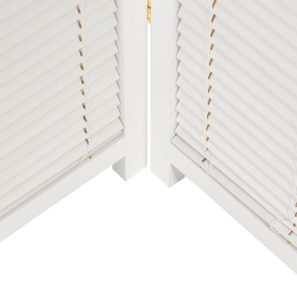 6 ft. Tall Adjustable Shutter Room Divider White 4 Panel