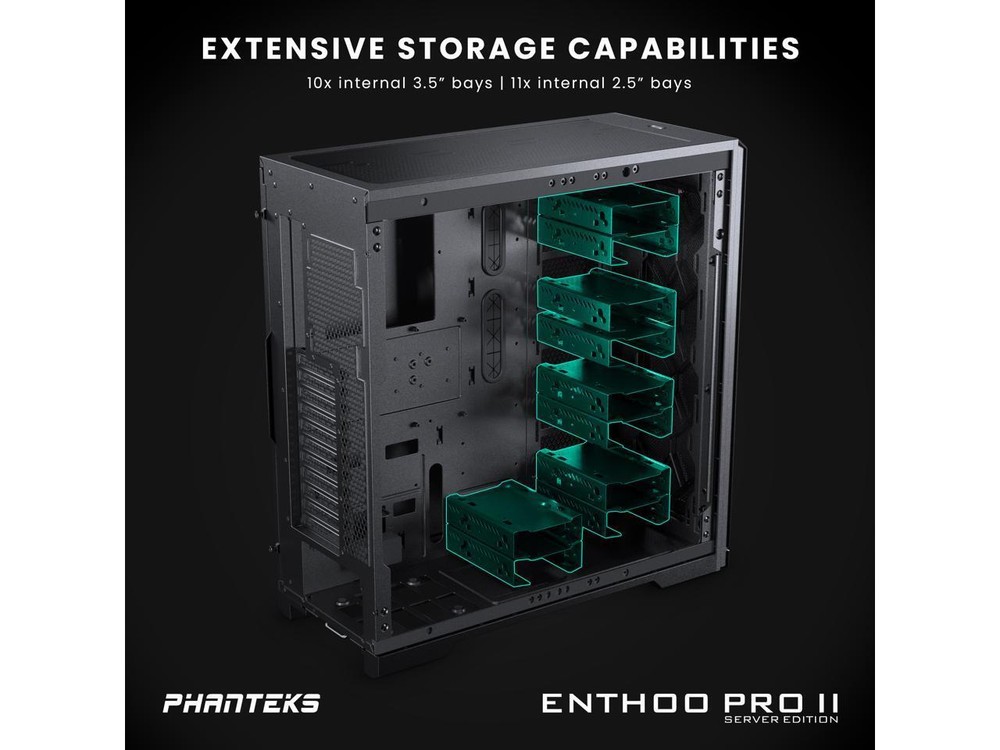 Phanteks Enthoo Pro 2 Server Edition – SSI-EEB Motherboard support, 11-PCI slots