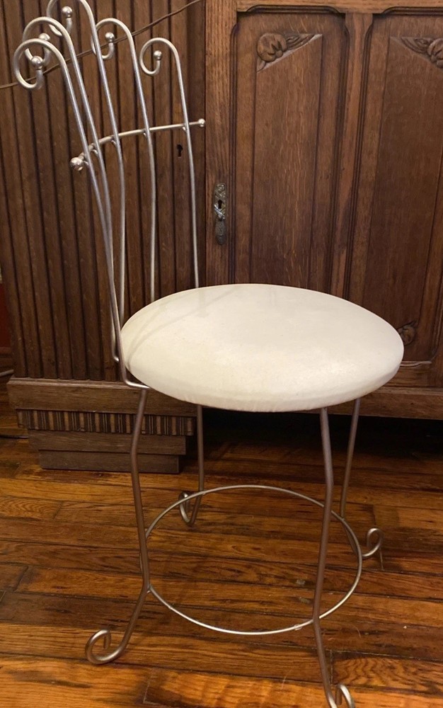 Vintage IRON WIRE VANITY CHAIR STOOL
