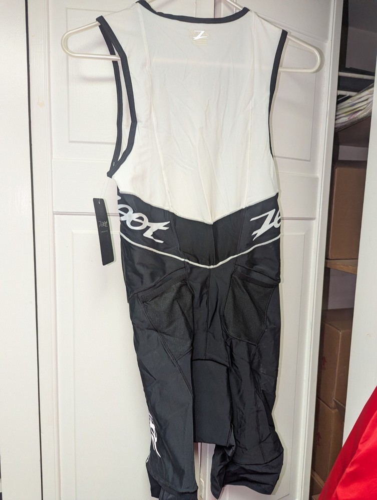 ZOOT Mens Black & White Performance Tri Racesuit Medium NWT