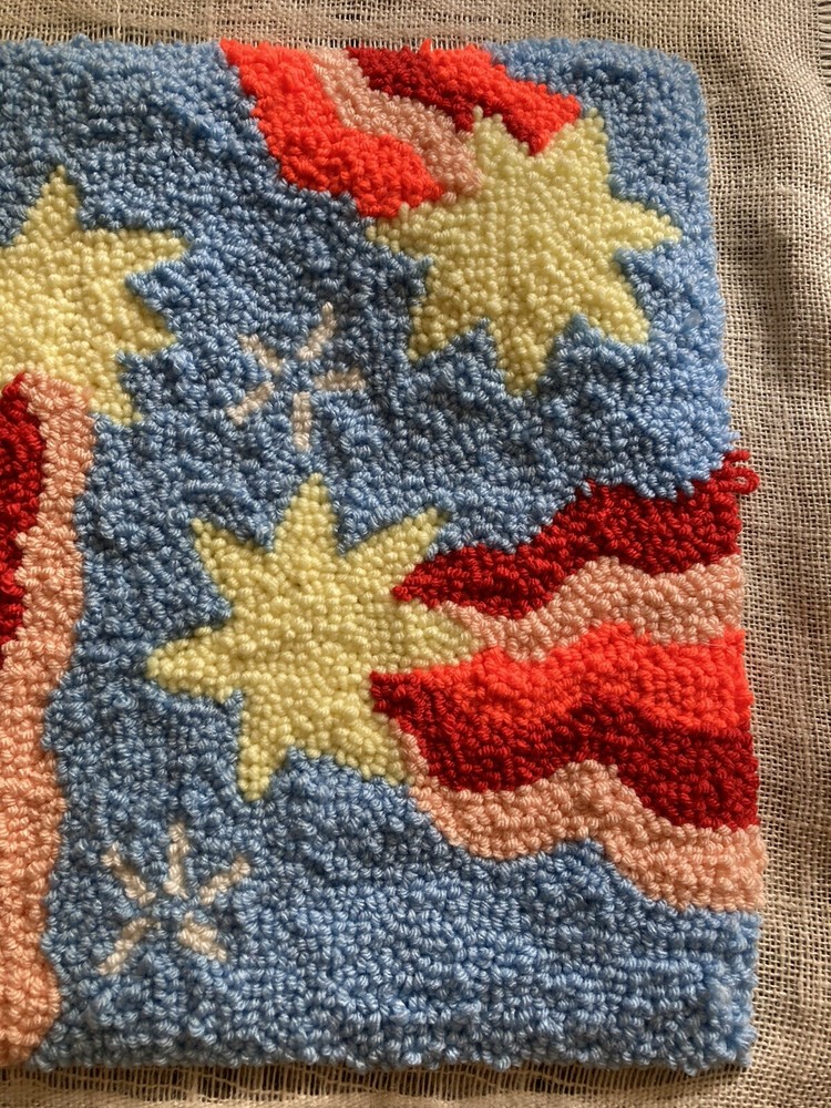 Punch Needle Piece With Starburst Design