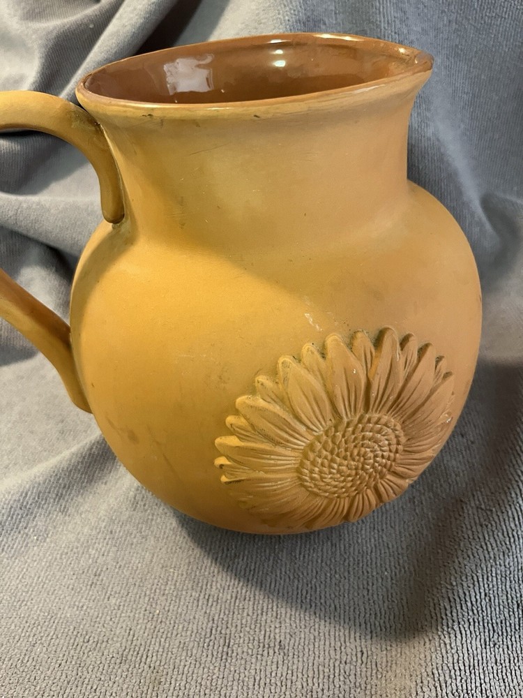 Terra Cotta Sunflower Pitcher