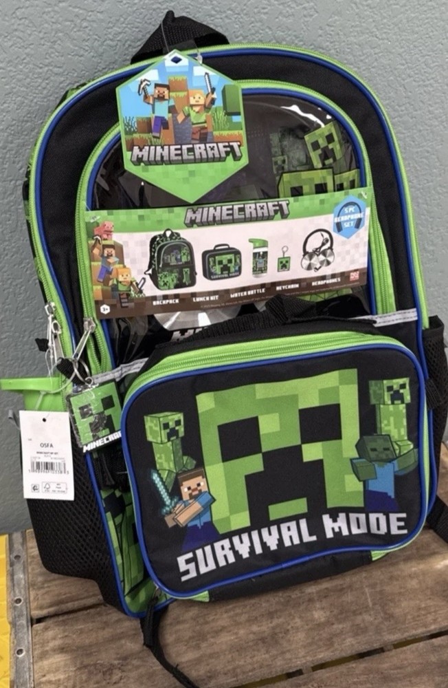 Minecraft 5-Piece Backpack Set