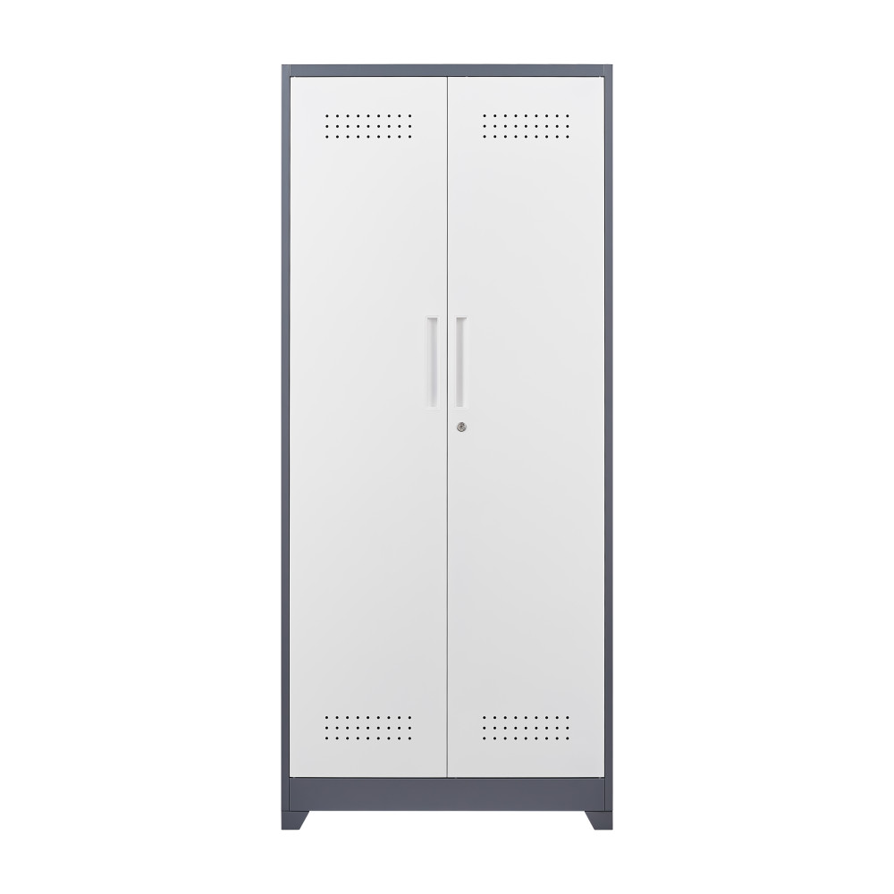 72" Metal Locker Cabinet - Locking Doors - Adjustable Shelves - Utility Storage