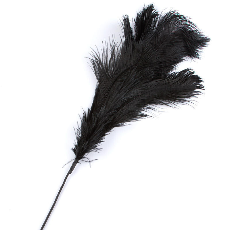 30" Tall Black Ostrich Feather Decorative Spray Plume