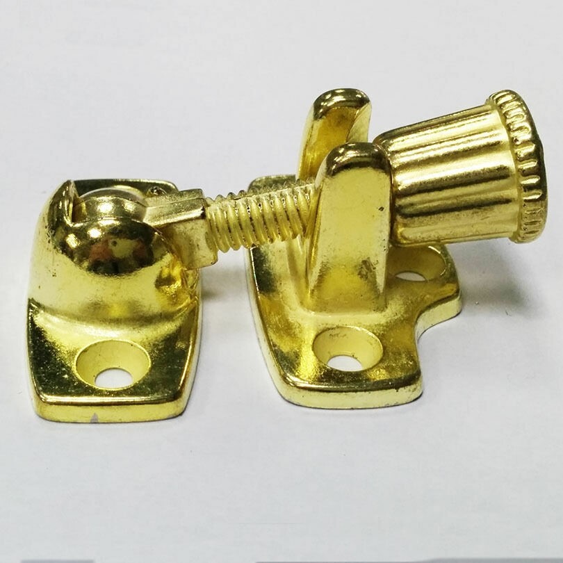 Sash Window Fastener Lock, Silver or Brass, Twist Arm & Turn Locking Knob/Nut
