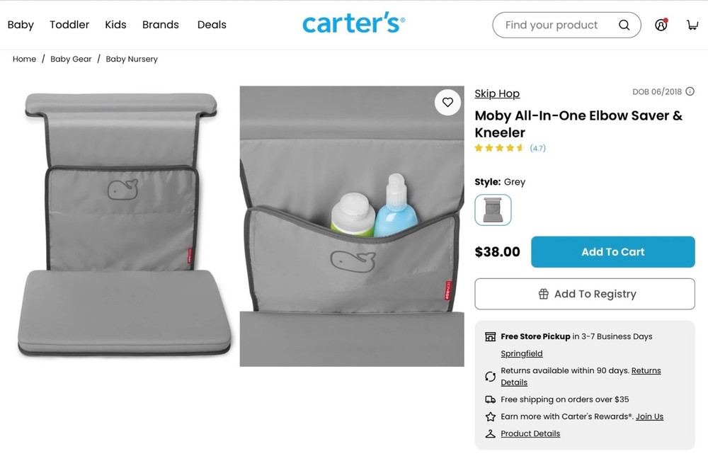 Carter's Moby Elbow and Kneel pad