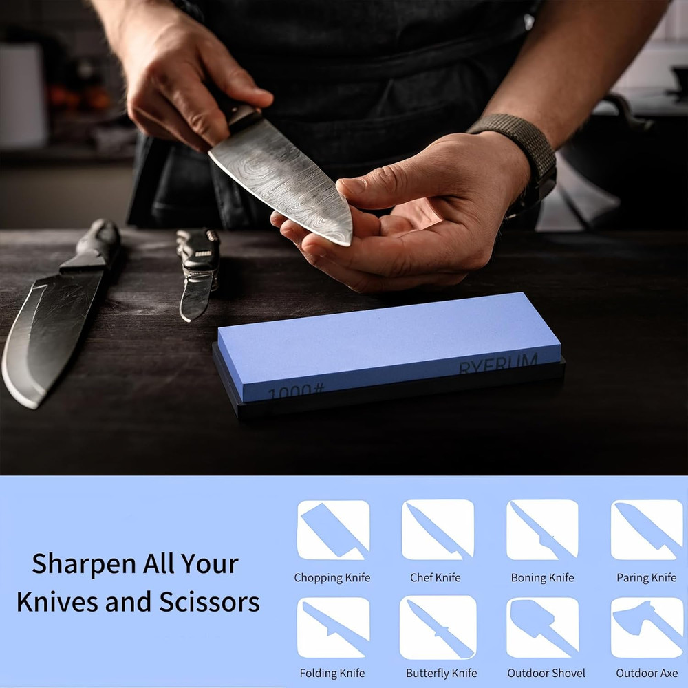 Sharpening Stone, Single Sided Whetstone, Knife Sharpener Stone with a Precision