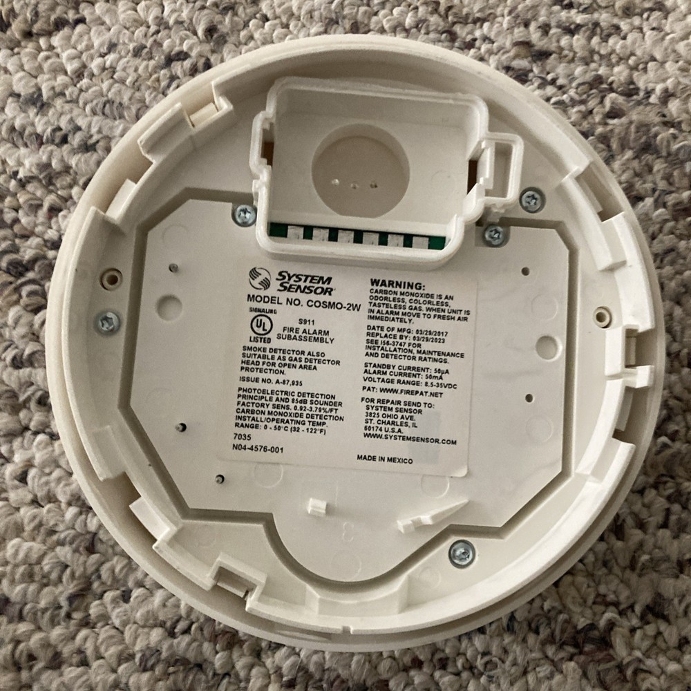 System Sensor COSMO-2W Combination Carbon Monoxide and Smoke det. Needs New Co.