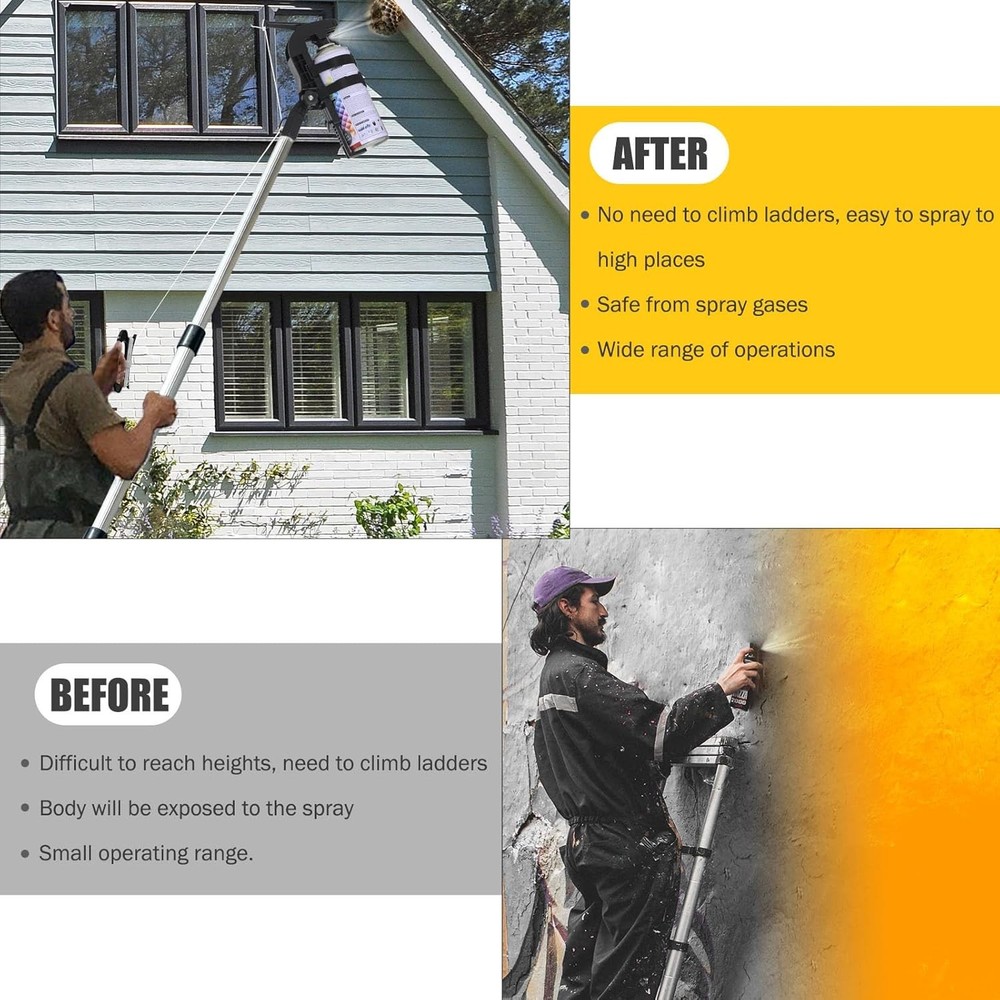 Spray Can Trigger Handle & Extension Adapter for Aerosol Cans, Paint & Duster