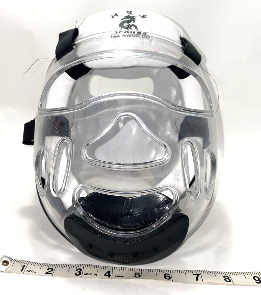 Martial Arts Head Protection w/ Removable Face Shield Size M White