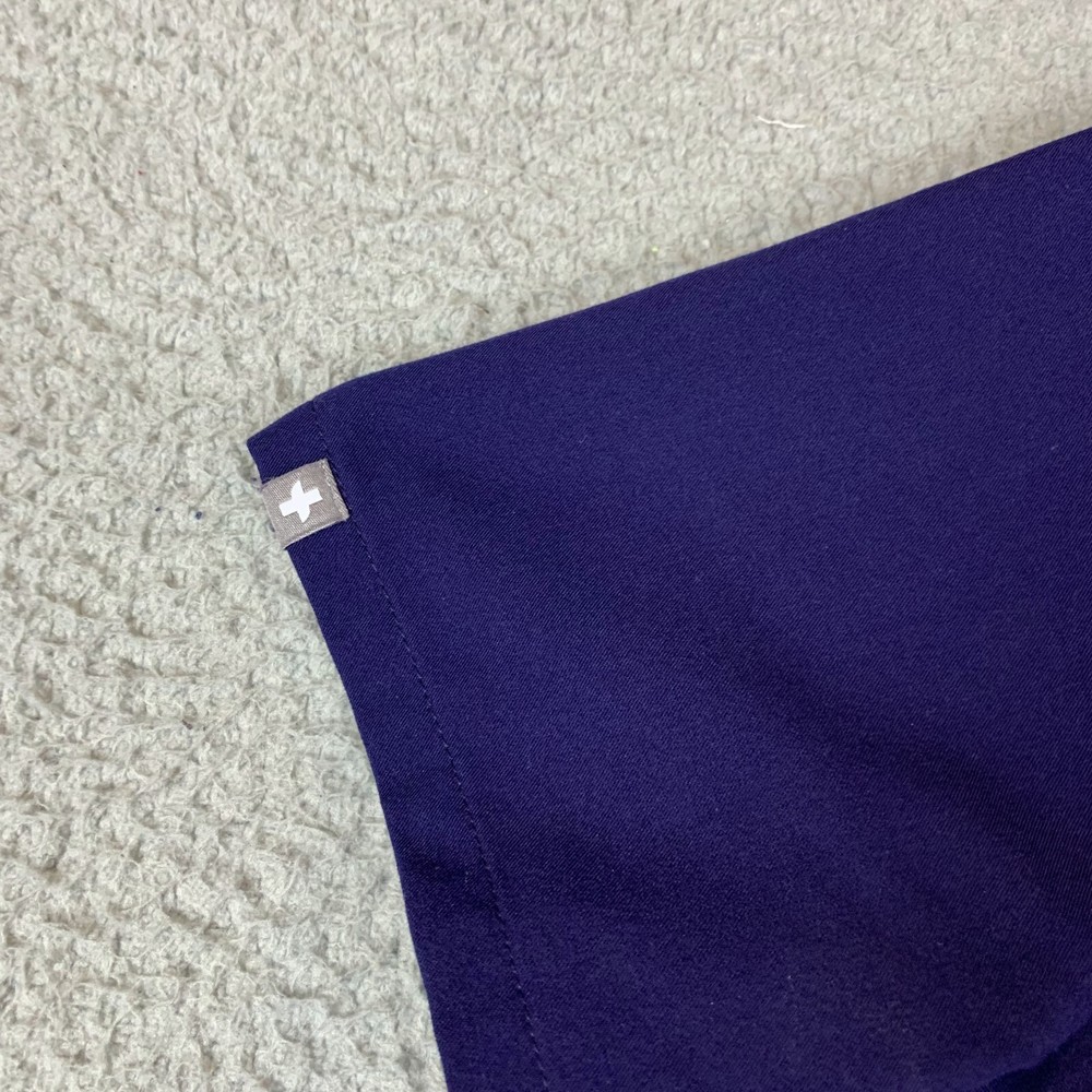 FIGS Scrub Top Womens Large Blue Polyester Stretch Short Sleeve V-Neck Pullover