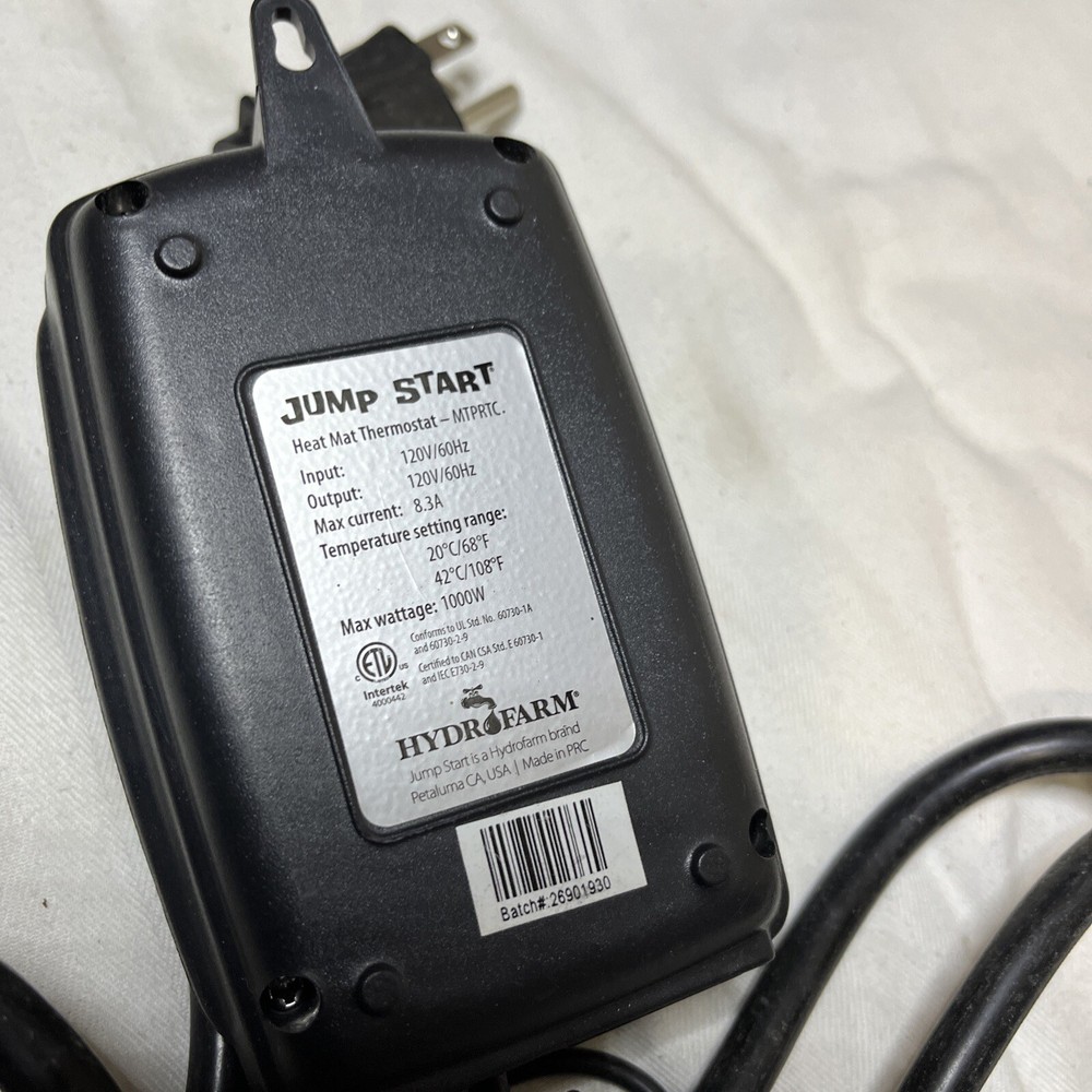 Jump Start Digital Temperature Controller for Heat Mats Cloning Seed Starting