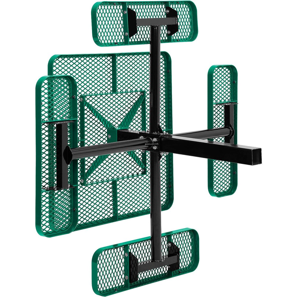 46" Square Picnic Table In-Ground Mount Green