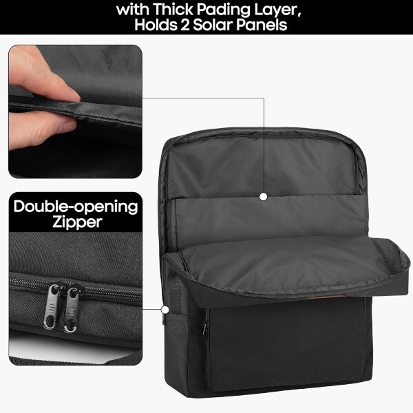 Solar Panel Carry Case Bag for Jackery EcoFlow Bluetti 100W Foldable Panel