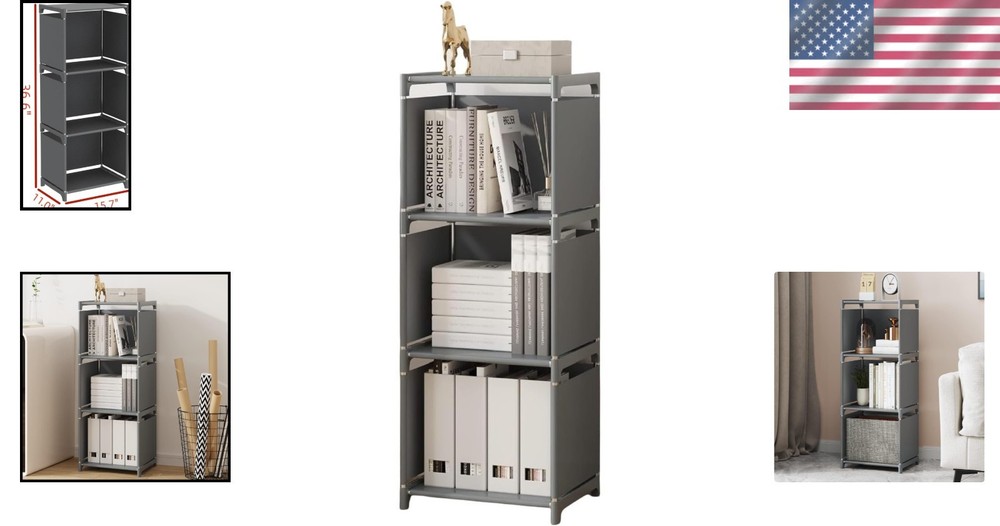 Elegant 3-Cube Storage Organizer Shelf - Space-Saving 4-Layer for Small Spaces