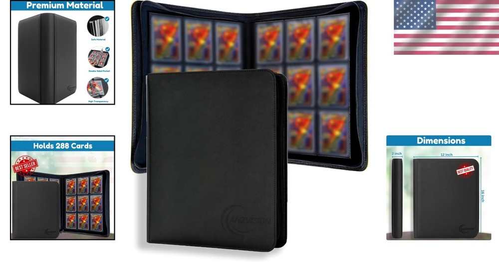 Toploader Binder, Holds 288 Toploaders, 9 Pocket Top Loader Binders