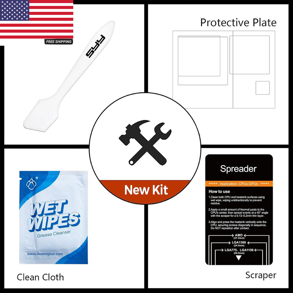 Thermal Paste with Tool Kit, 3 Grams CPU Paste Thermal Compound Paste Heatsink f