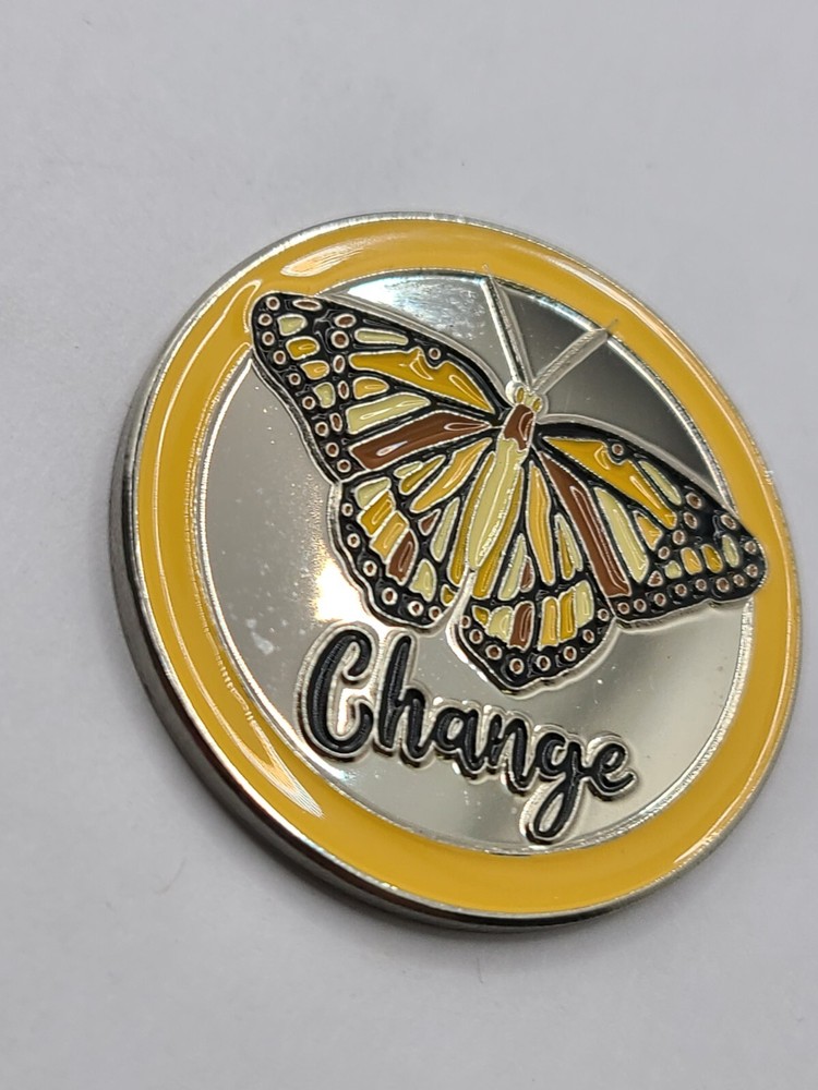 Orange Butterfly Affirmation Medallions 1.25"