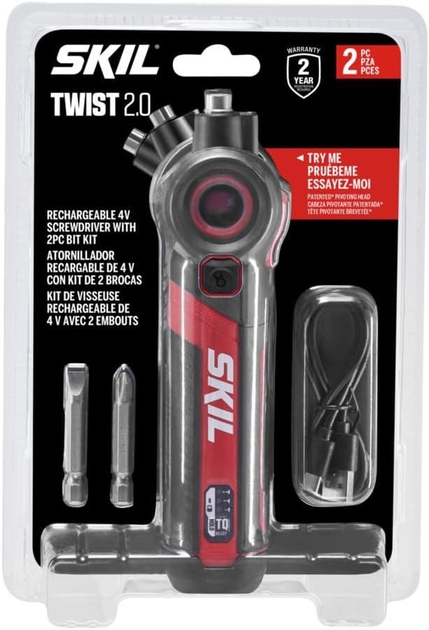Ergonomic 4V Cordless Screwdriver with Torque Settings & USB-C Charging