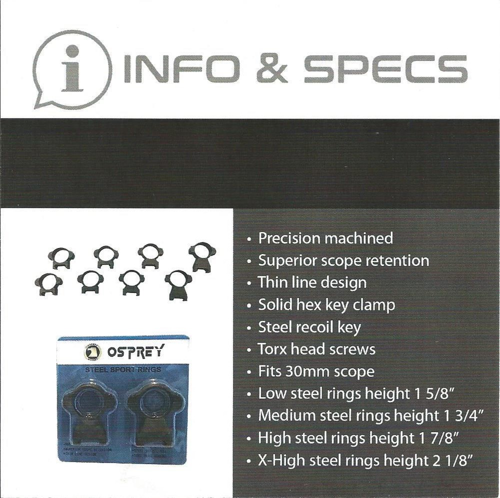 Osprey Global Steel 30mm Scope Rings Medium