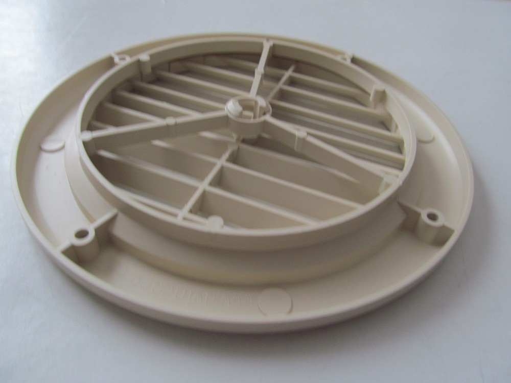 7" Round Bigport #9850 Light Beige Ceiling A/C Vent 1/4" Extension RV Motorhome