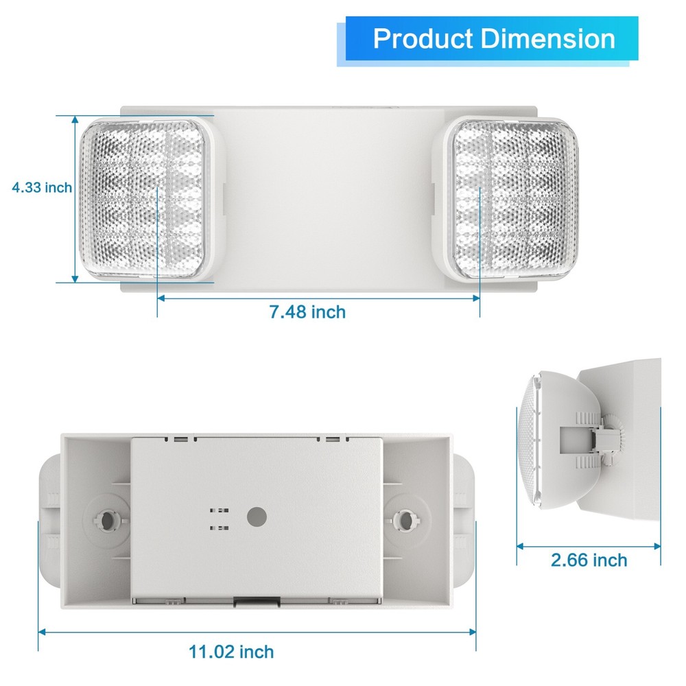 UL Listed 12 Packs Led Emergency Light with Exit LightBattery Backup for Home.