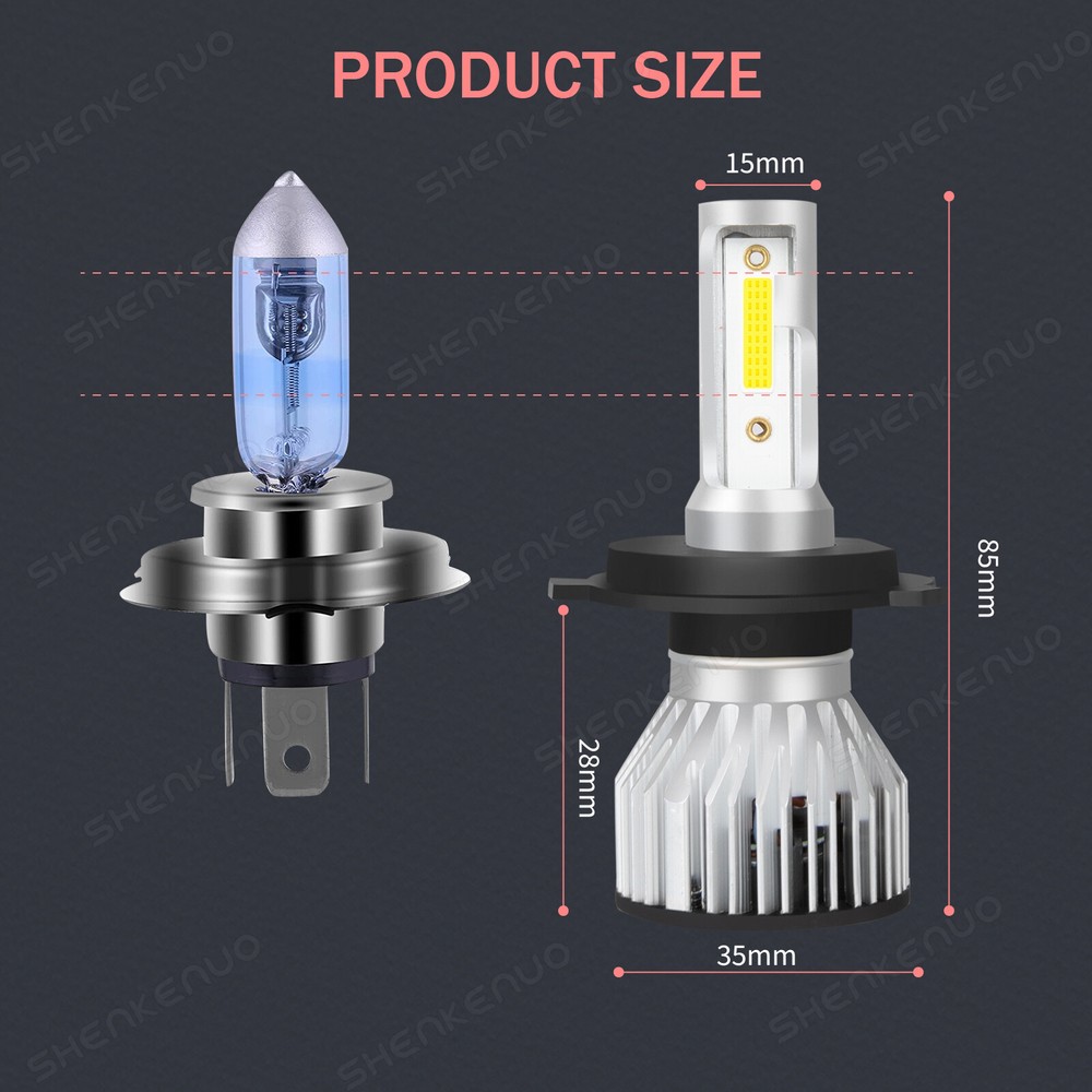 7 Inch led GLASS Headlight Round, ORIGINAL CLASSIC LOOK Conversion Chrome pair