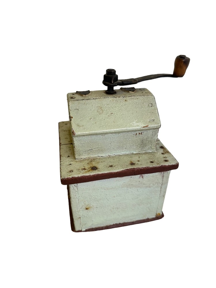 Antique coffee grinder from 1800s - Norwegian Primitive and rustic tool -