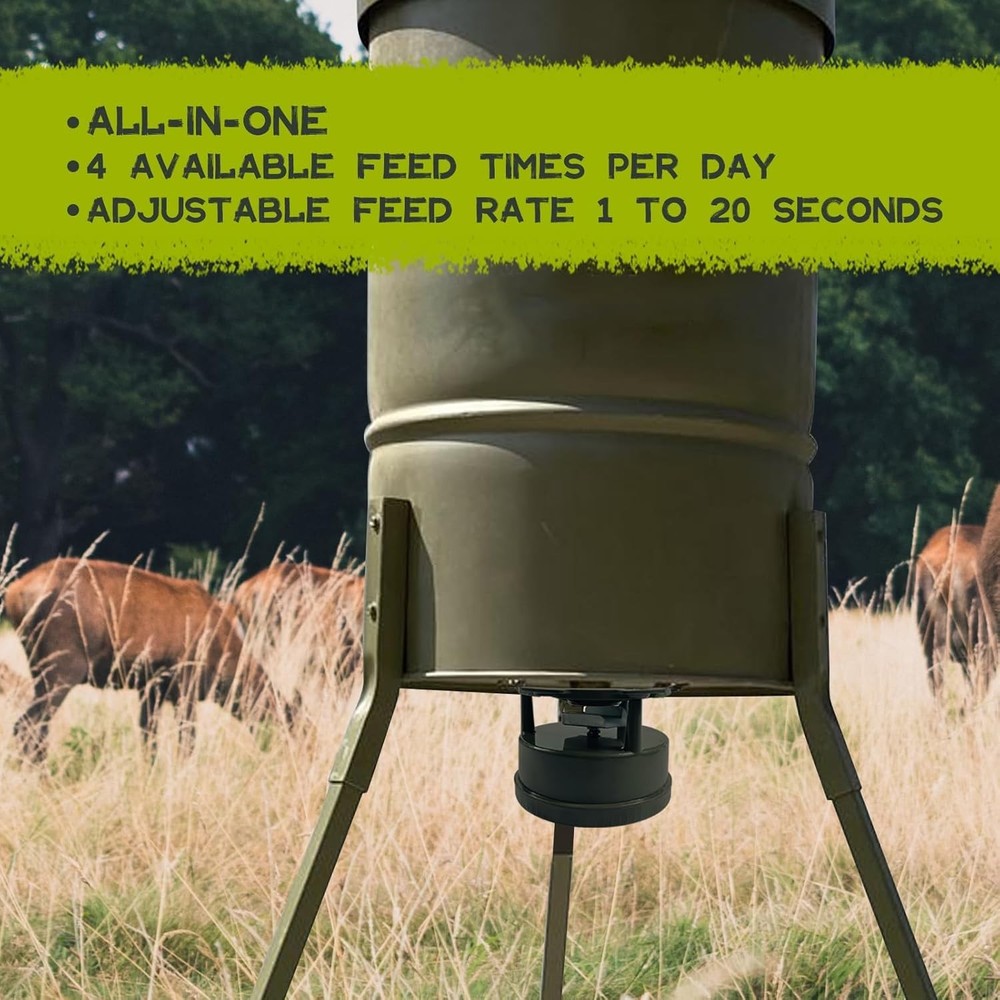 Compact Portable Deer Feeder with Digital Timer - Maximize Feeding Efficiency