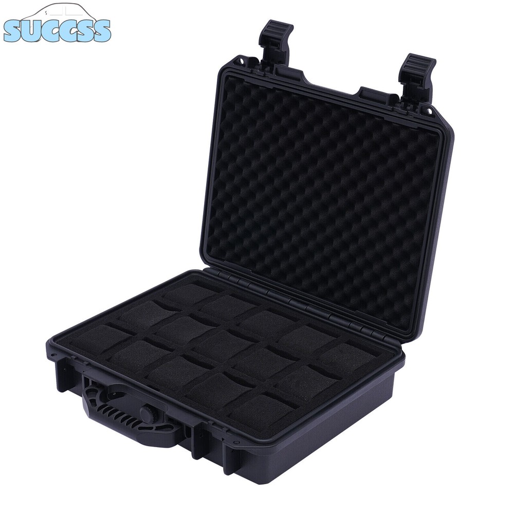15 Slots Waterproof Plastic Suitcase Display Storage Case Watch Storage Box Case