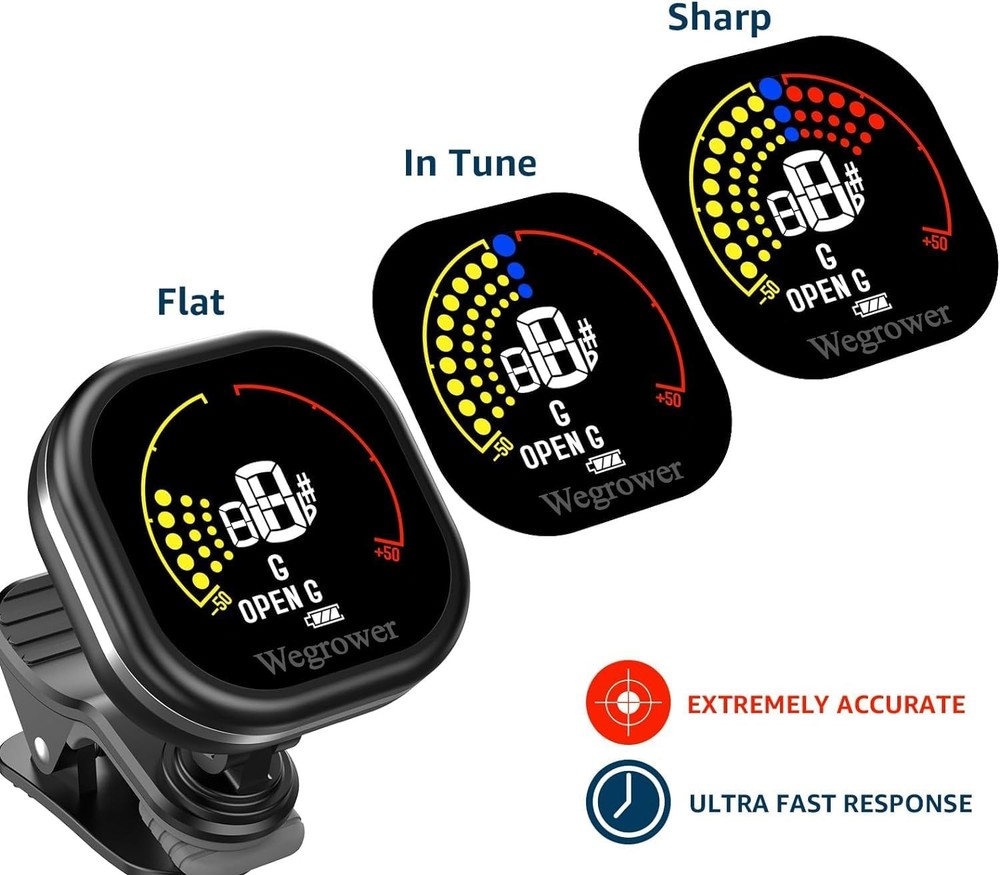 Rechargeable Clip On Guitar Tuner