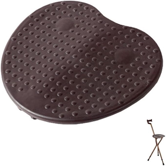 Replacement Seat,Folding Cane Chair Walking Stick Stool Brown Textured Plastic