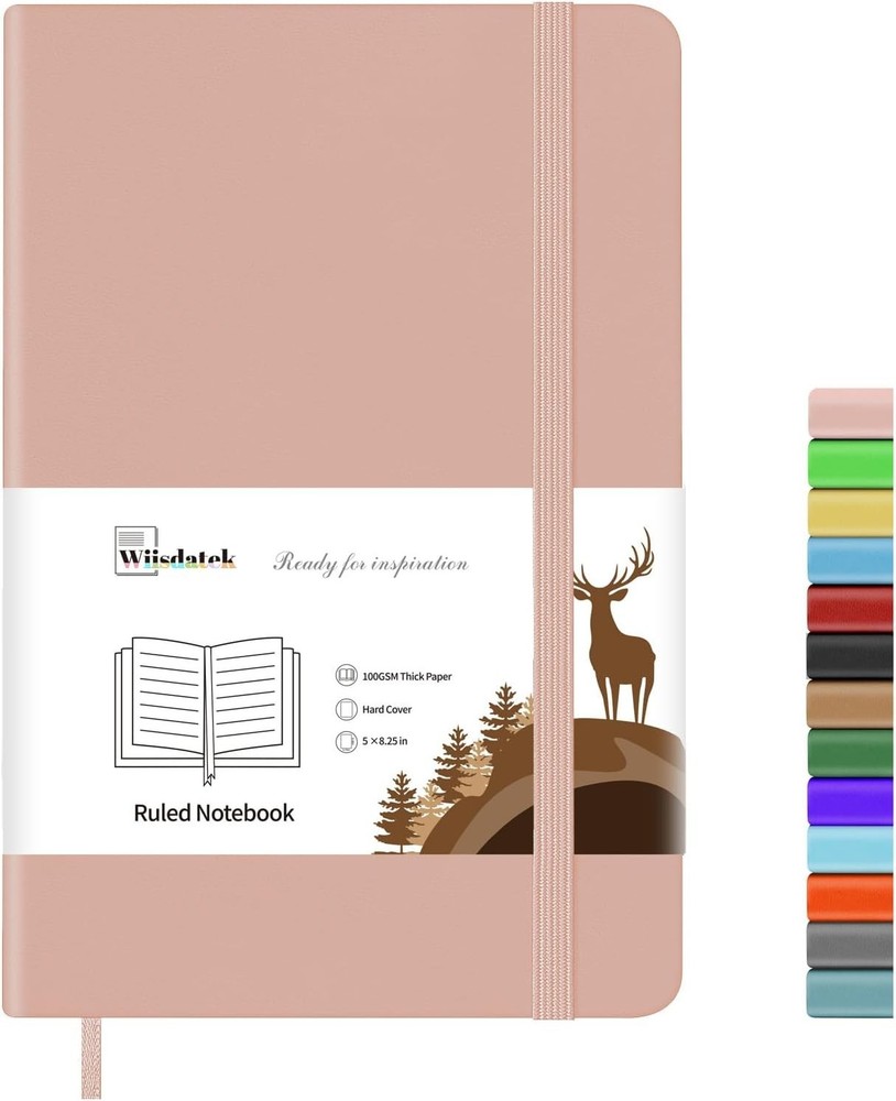 Hardcover Lined Notebook Journal with Inner Pocket for Writing and Note Taking