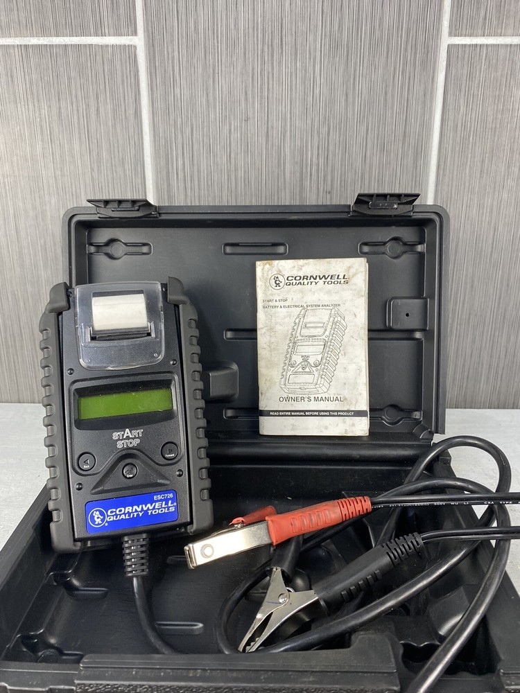 Cornwell ESC726 digital battery and electrical system analyzer With Book & Case