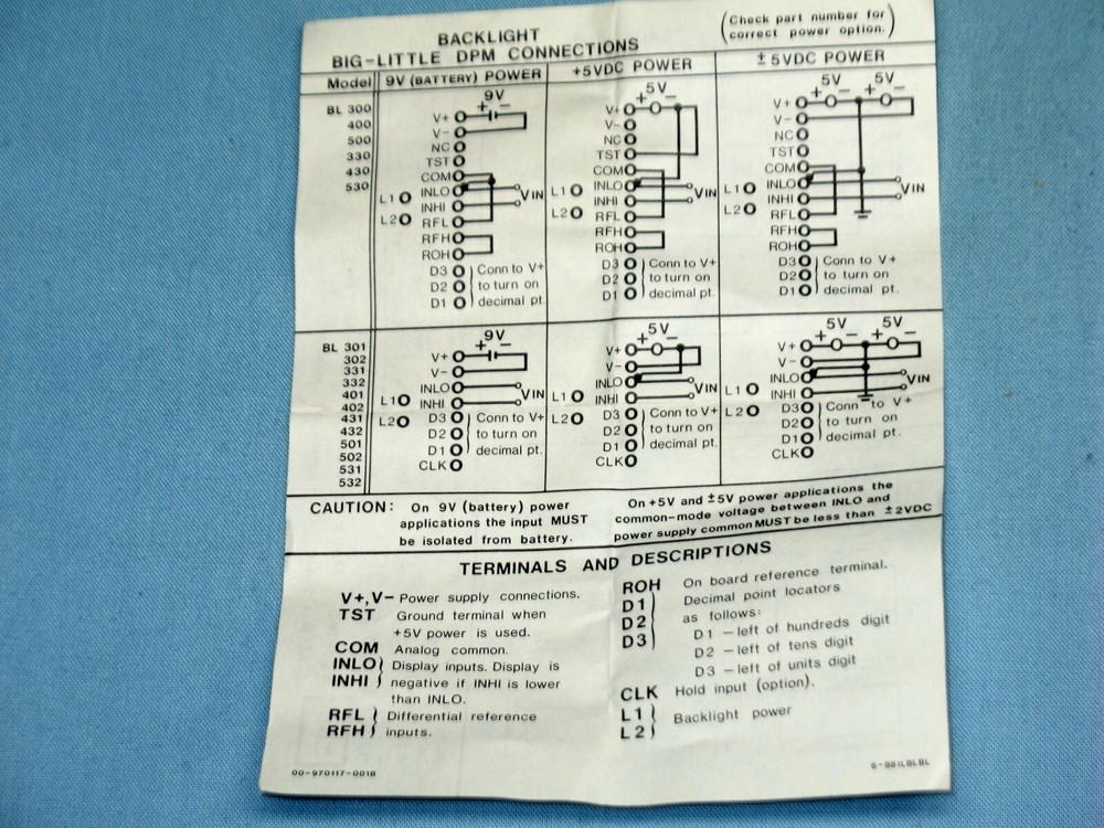 MODUTEC ~ MODEL # BL300301-01 ~ DIGITAL PANEL METER ~ NOS