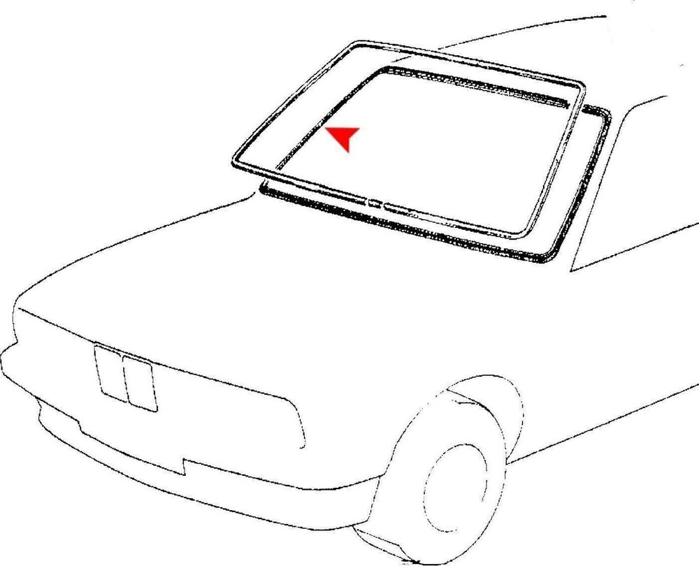 Rubber Front Windshield Seal & Windshield Molding for BMW E30 Coupe 51311972248