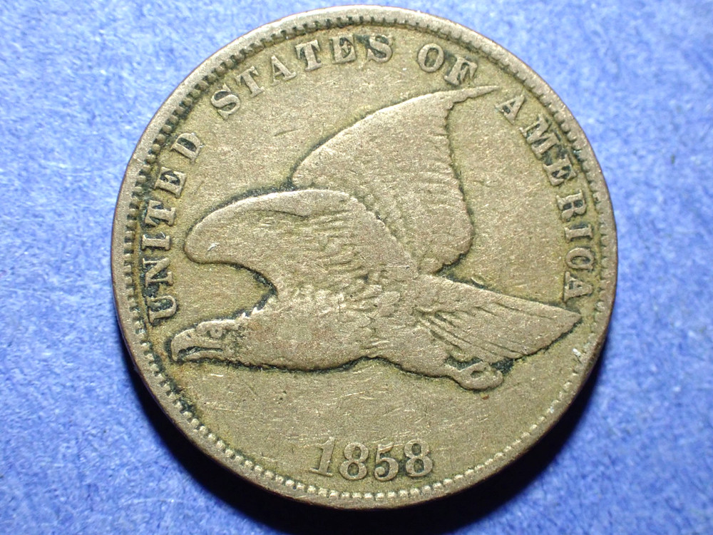 1858 Small Letters Flying Eagle Cent  VG