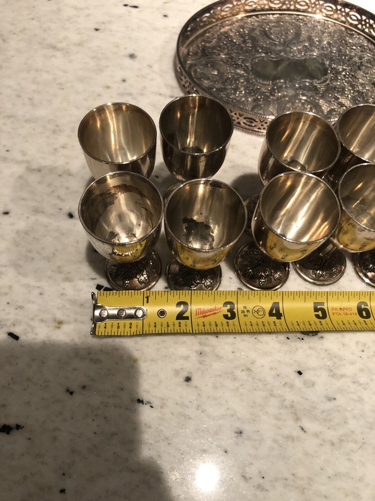 miniature silver plate goblets