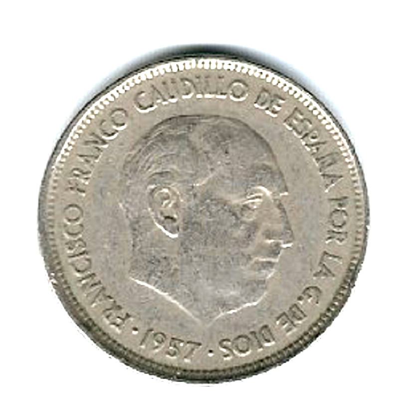 Spain... Coin...25 PTAS...1957