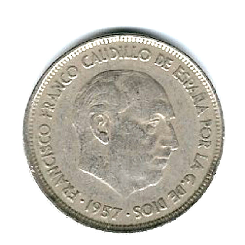Spain... Coin...25 PTAS...1957