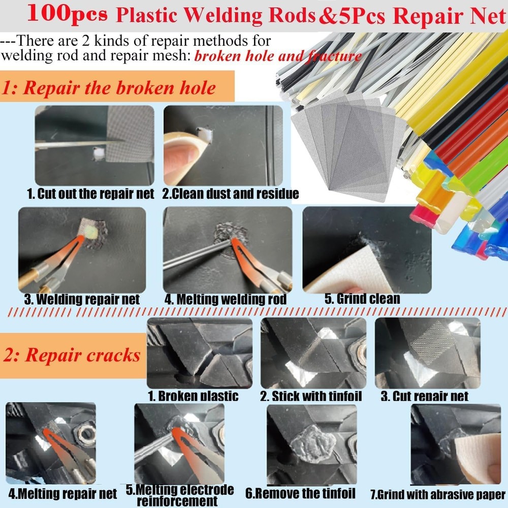 Efficient Plastic Welding Kit with 1000PCS Staples & Overheat Protection