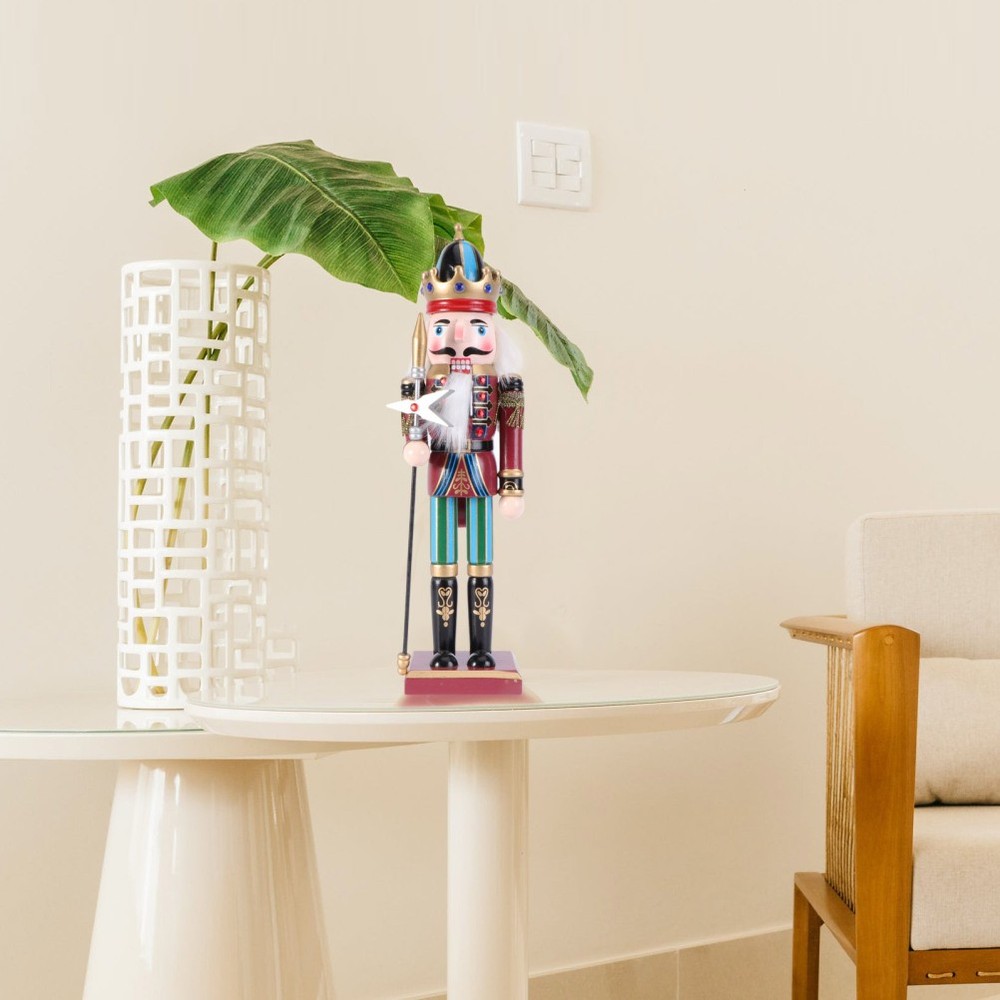 Nutcracker Puppet Ornament Wooden Walnut Shape Desktop Decor