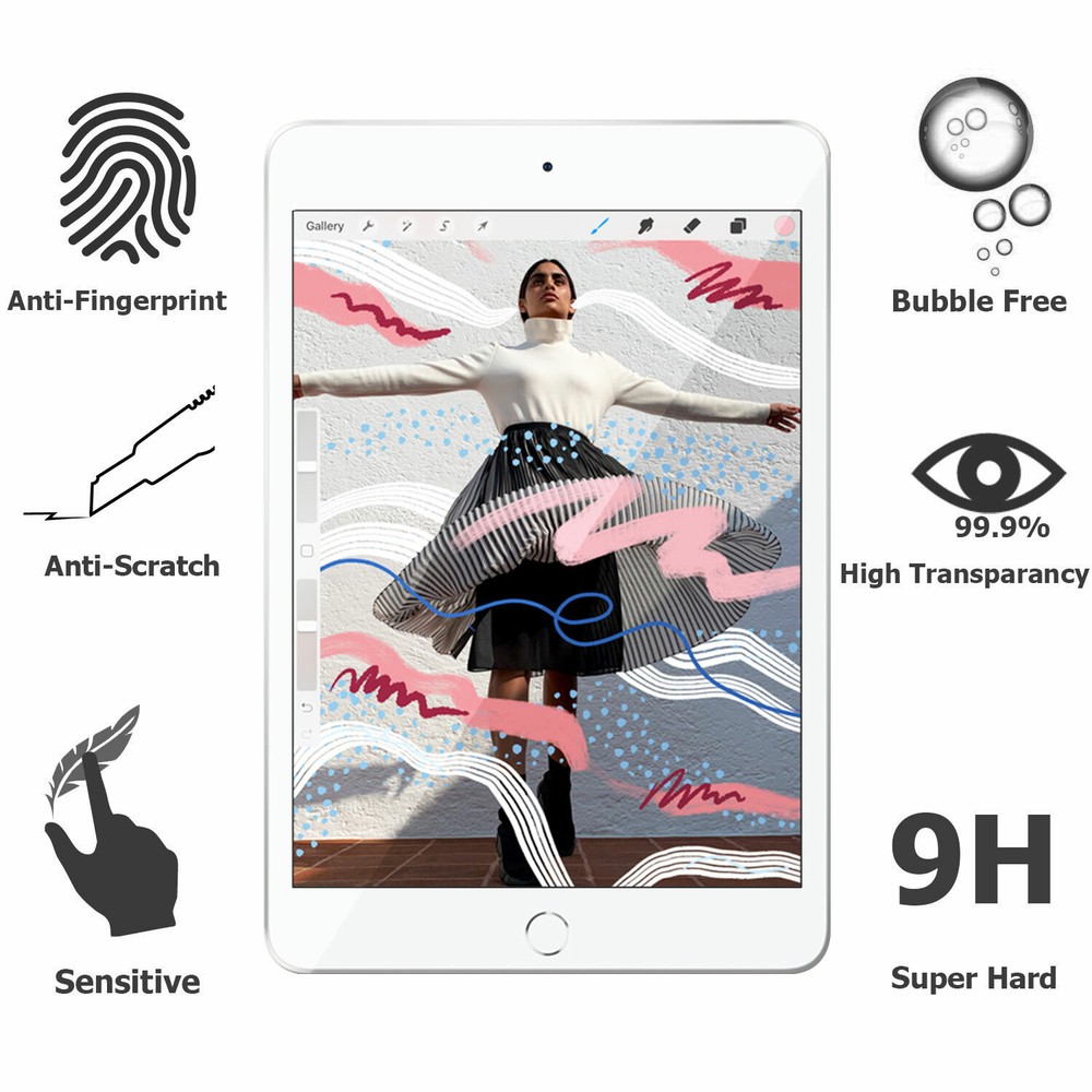 2 Pack Tempered Glass Screen Protector for Apple iPad Mini 5 (2019) 5th/ 4th Gen