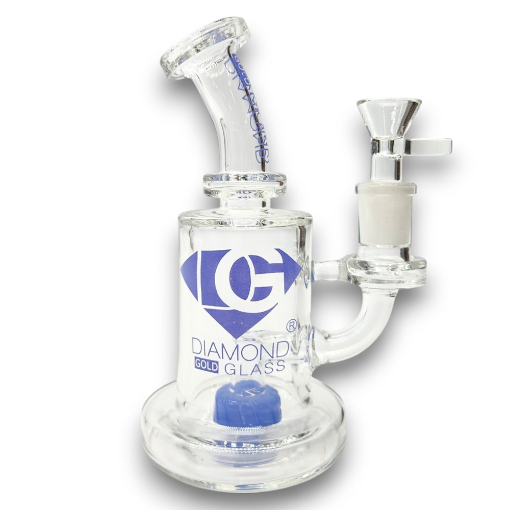 7" Diamond Small Quality Thick Glass Beaker Bong Hookah Water Pipe CIRC PERC