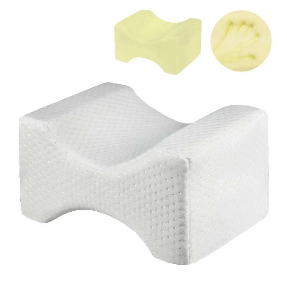 Knee Leg Pillow For Sleeping Cushion Support Between Legs Rest Memory Foam white