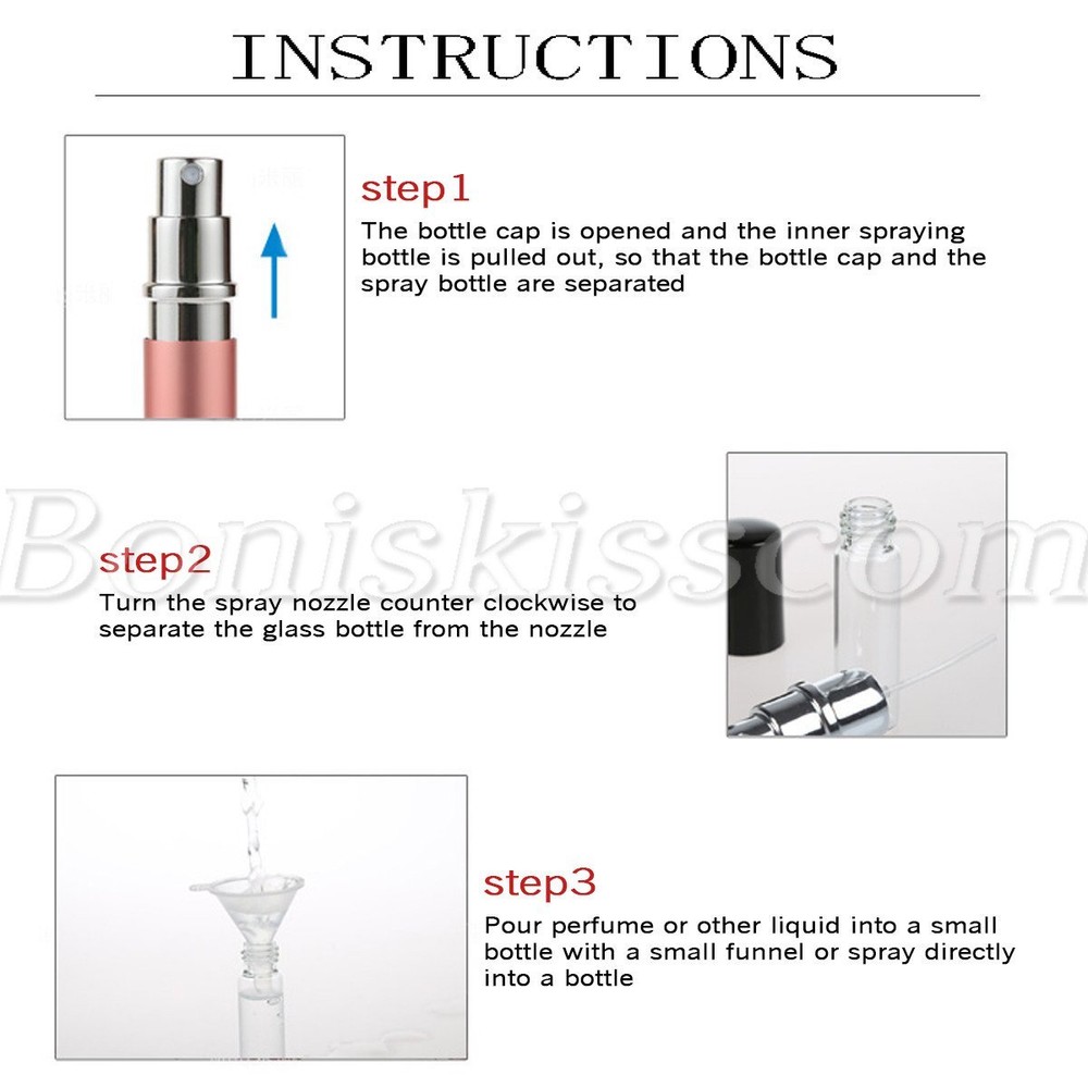 5pcs 5ml Portable Glass Refillable Perfume Atomizer Pump Spray Bottle(40 sets)