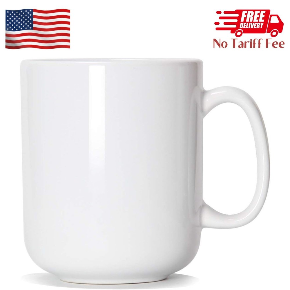 20 OZ Large Coffee Mug, M016 Plain Ceramic Boss Big Tea Cup with Handle, White