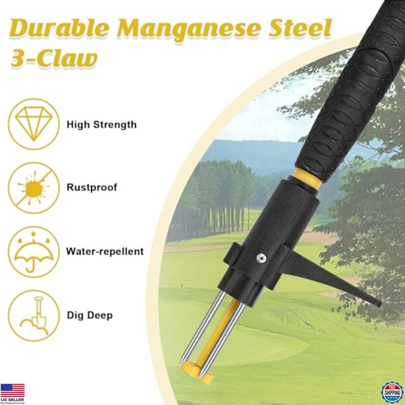 39" Heavy Duty Stand Up Weed Puller Tool - Ergonomic 3-Claw Weeder